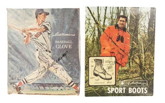 Ted Williams Autographed Glove & Boot Boxes